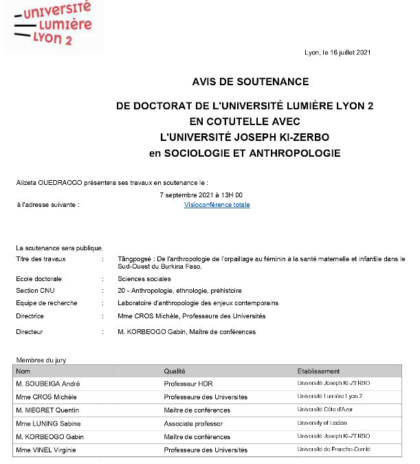 La première docteure de l’IFSRA